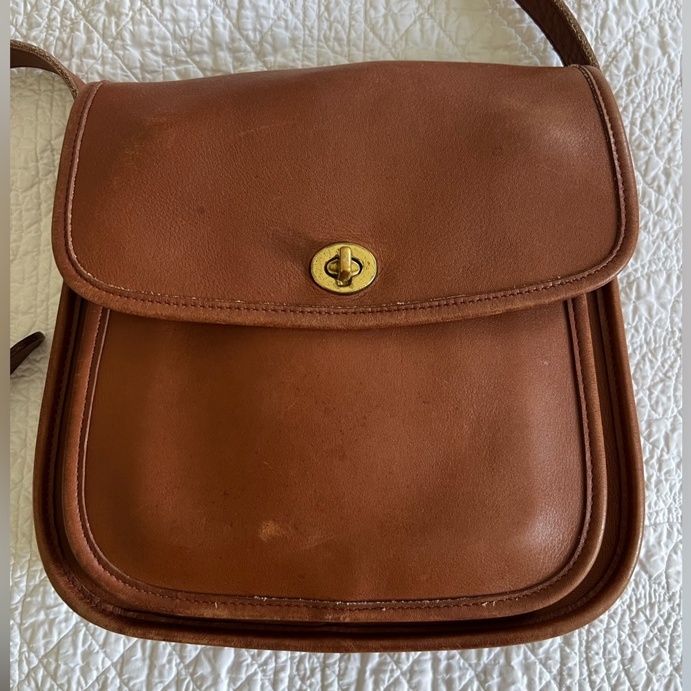 COACH Vintage Brown Leather Crossbody - Picture 2 of 7